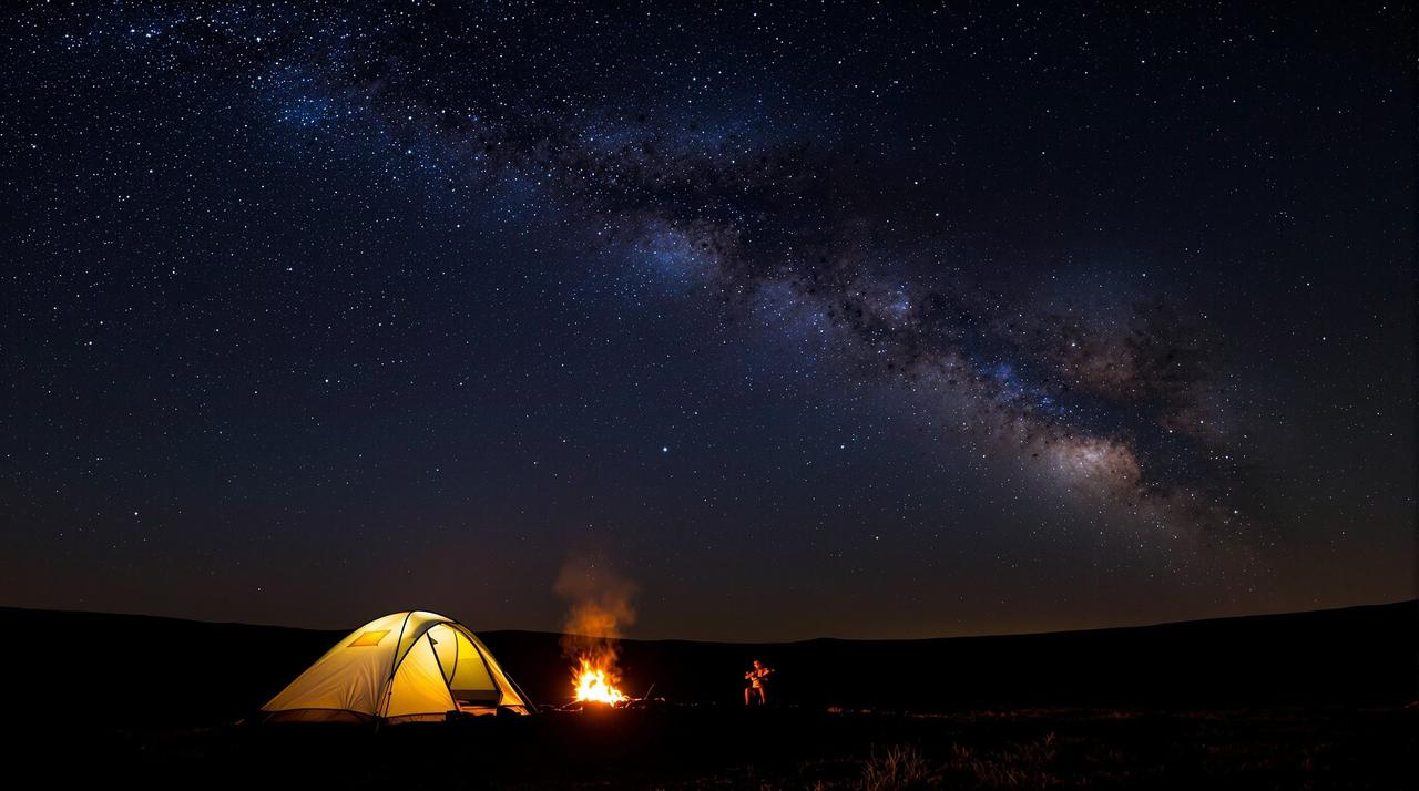 免费影视-用户投稿：户外露营星空延时摄影